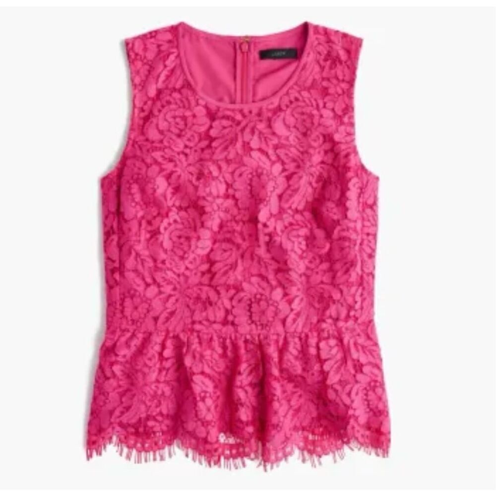 J.crew lace pink peplum tank 2